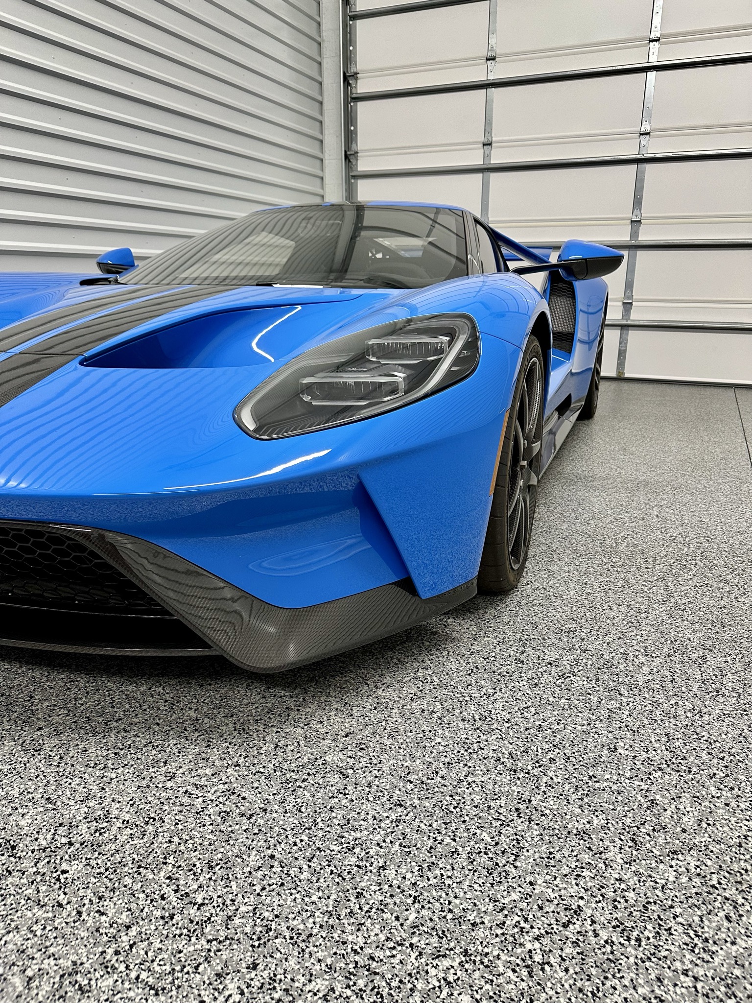 Fountain Hills blue Ford GT garage floor by RX Garage LLC