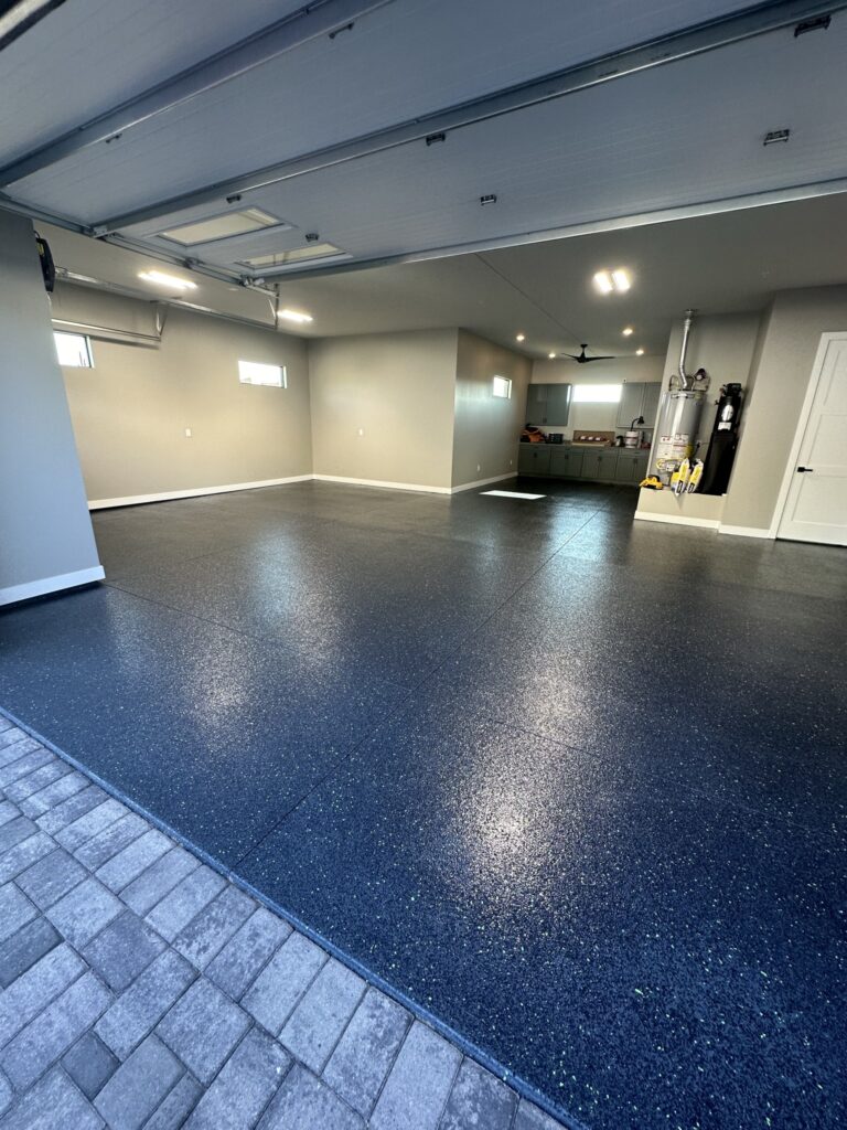 Charcoal Green Flake garage floor coating in Scottsdale AZ by RX Garage