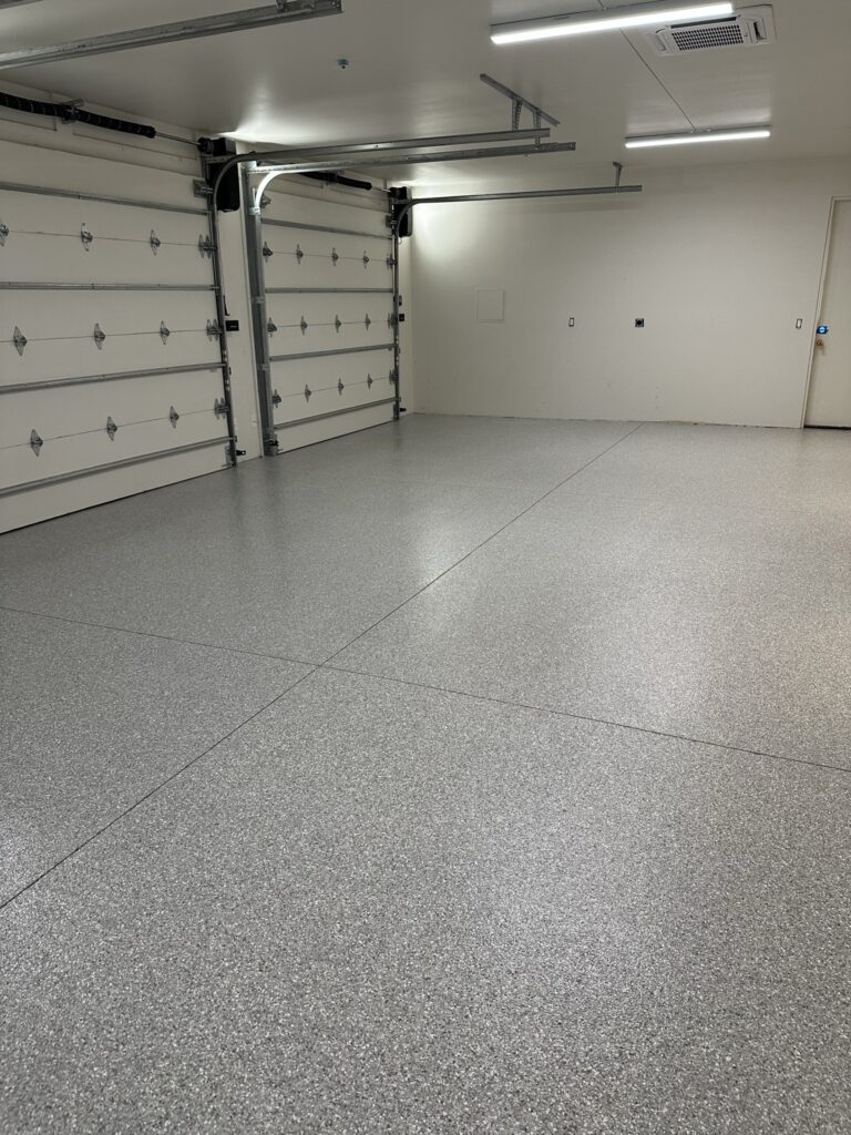 Gray Flake garage floor coating in Scottsdale AZ by RX Garage
