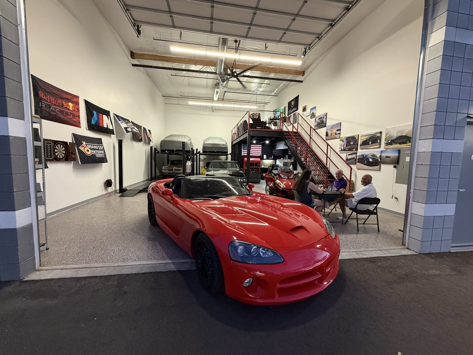Motor Vault Fountain Hills red Dodge Viper luxury garage floor